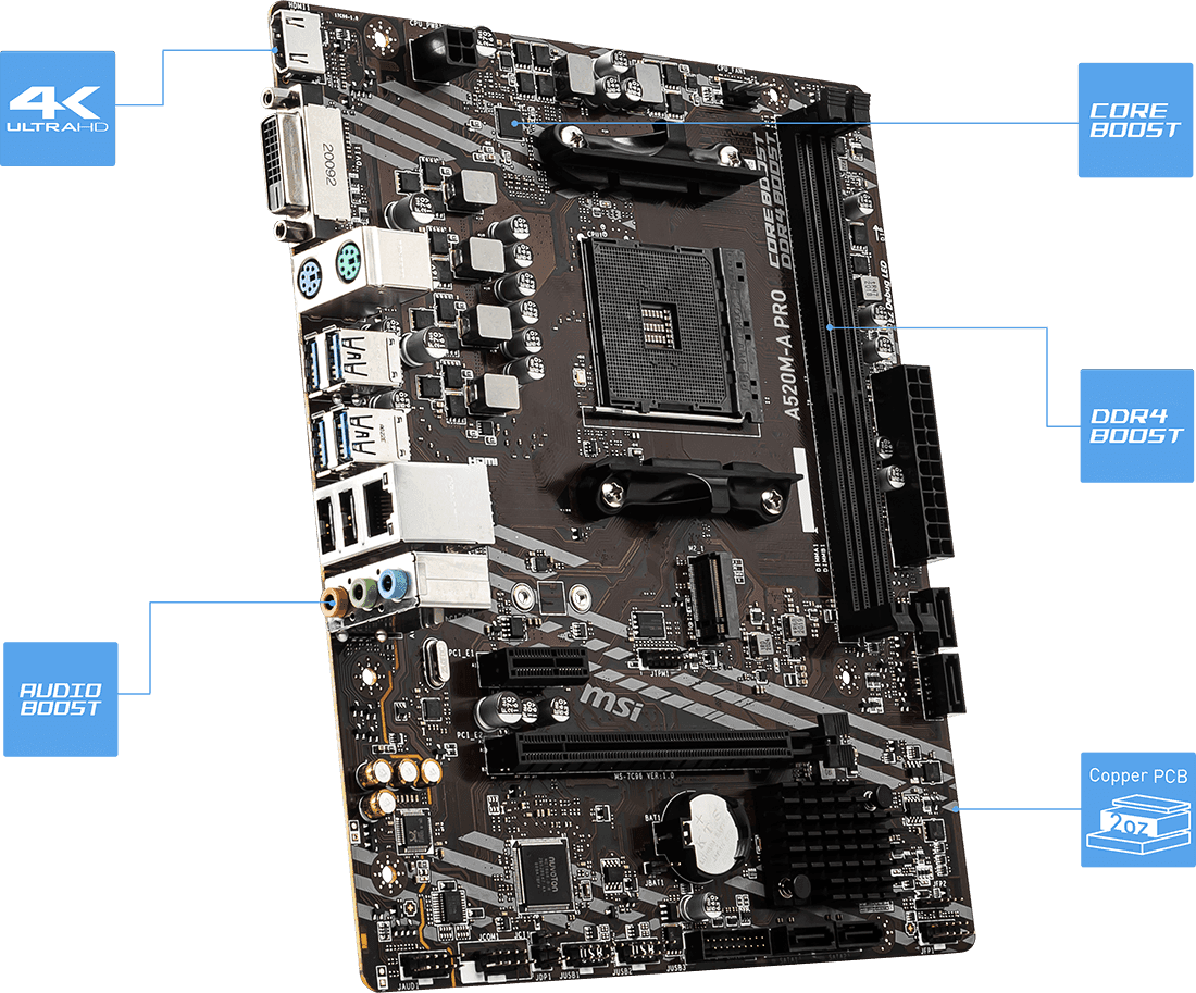 MSI A520M A PRO AM4 2