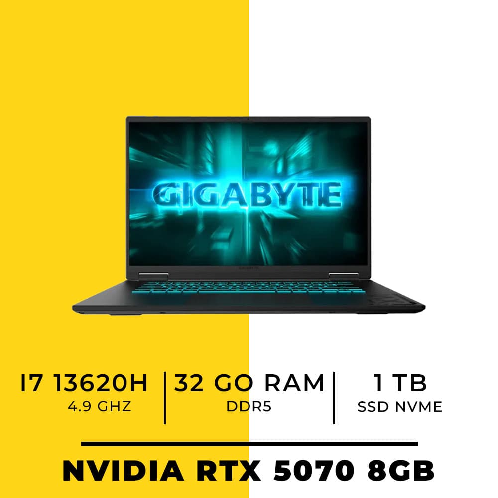 GIGABYTE GAMING A16| i7-13620H|32 Go|1TB| RTX 5070