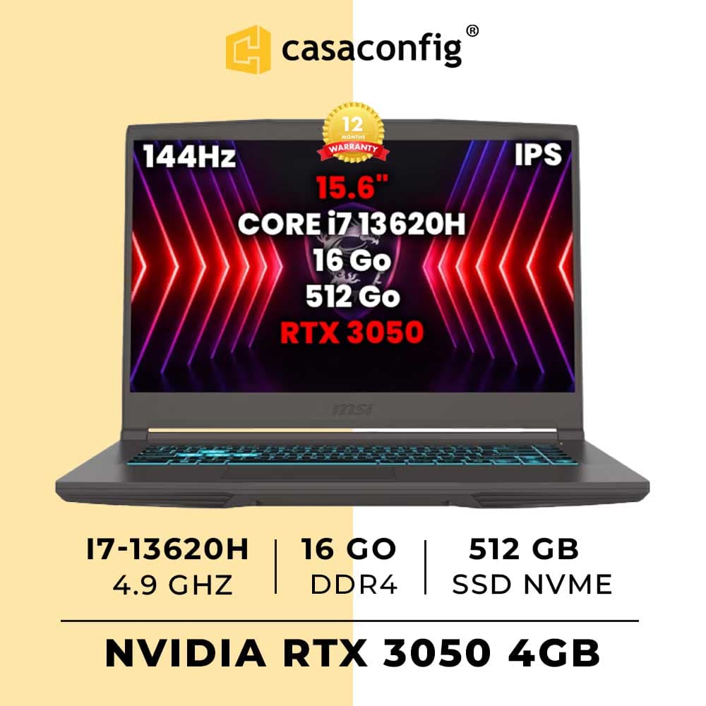 MSI THIN 15 i7-13620H/16GB DDR4/512GB SSD/RTX 3050