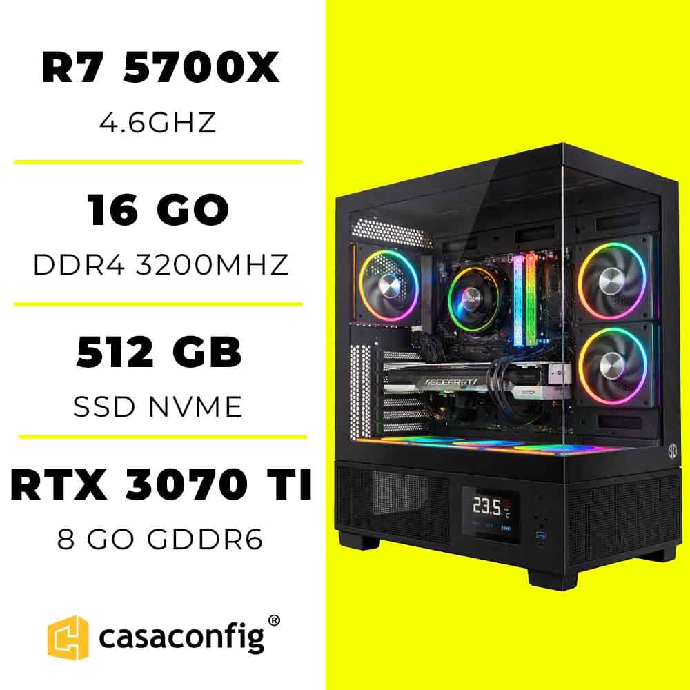 PC Gamer Ryzen 7 5700X/16GB/512GB| RTX 3070 TI