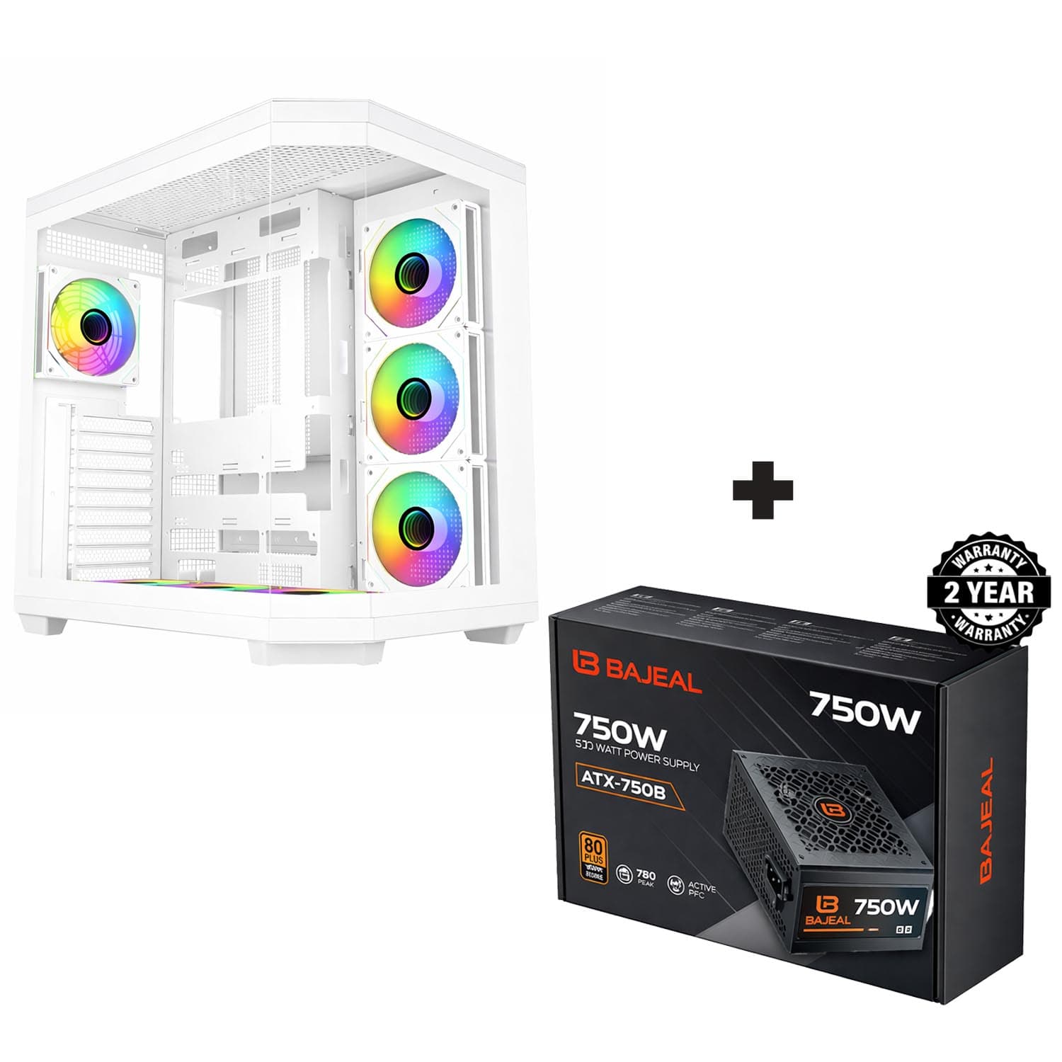 STRIKELINE PHONTOM X7 ARGB BTF (WHITE)+750W BRONZE