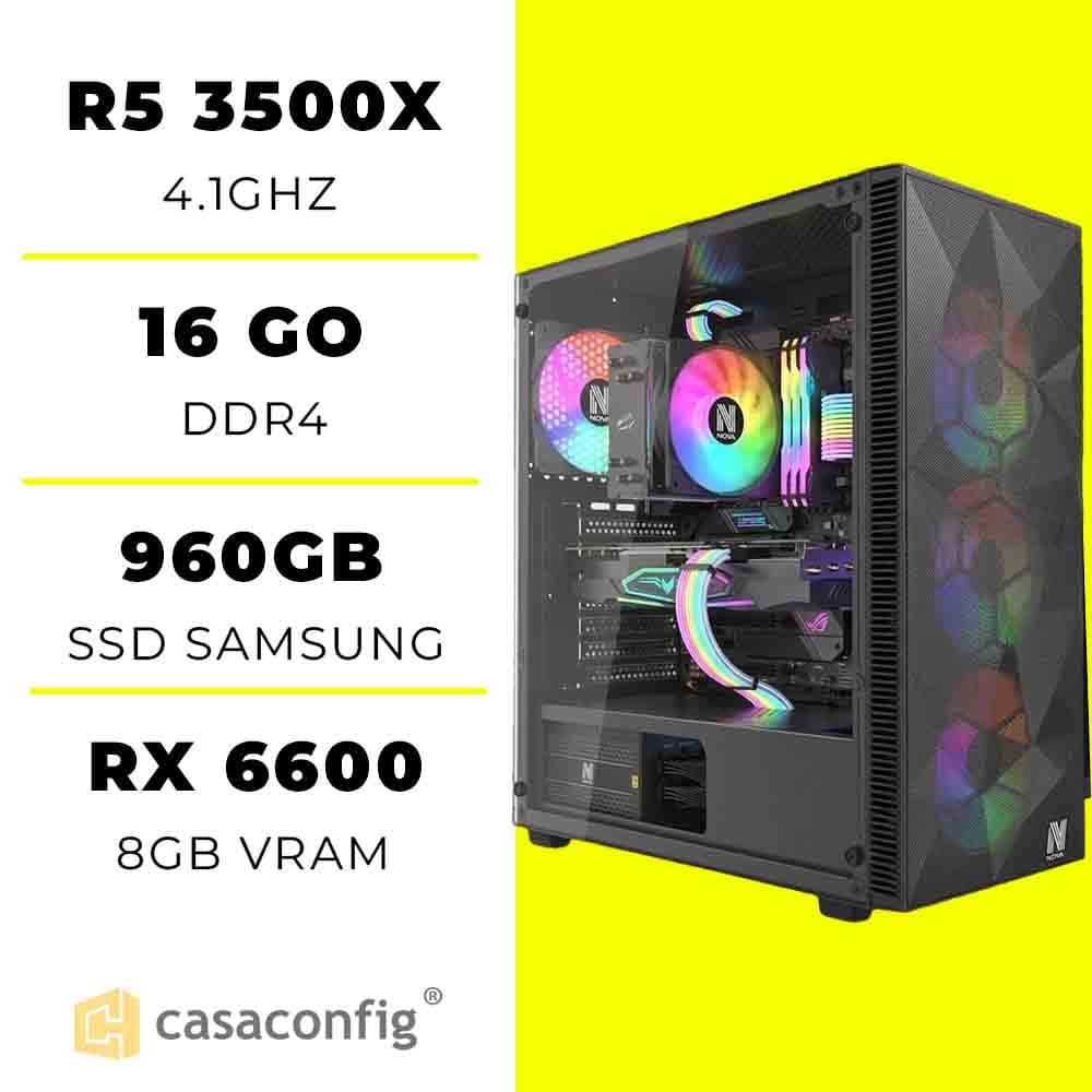 PC Gamer Ryzen 5 3500x/16GB/960GB SSD/RX 6600